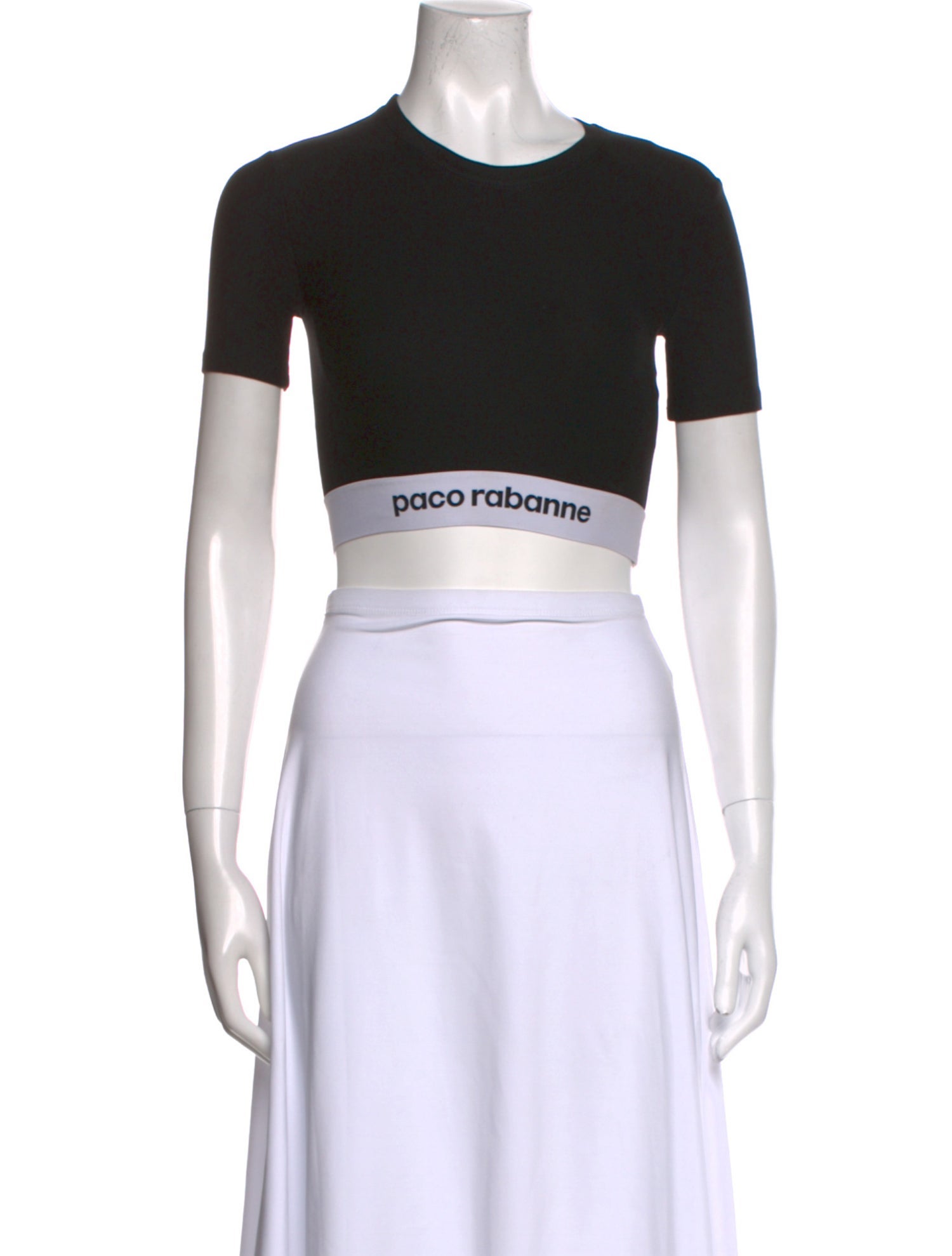 Paco Rabanne Crew Neck Short Sleeve Crop Top
