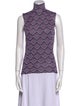 Paco Rabanne Printed Mock Neck Blouse