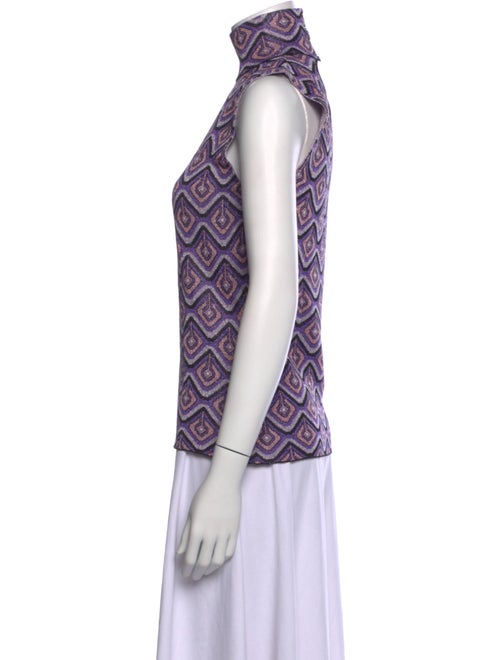 Paco Rabanne Printed Mock Neck Blouse