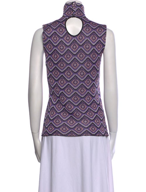 Paco Rabanne Printed Mock Neck Blouse