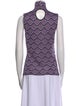 Paco Rabanne Printed Mock Neck Blouse
