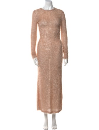 Paco Rabanne Crew Neck Long Dress