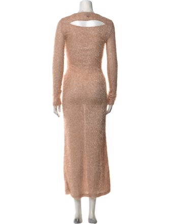 Paco Rabanne Crew Neck Long Dress