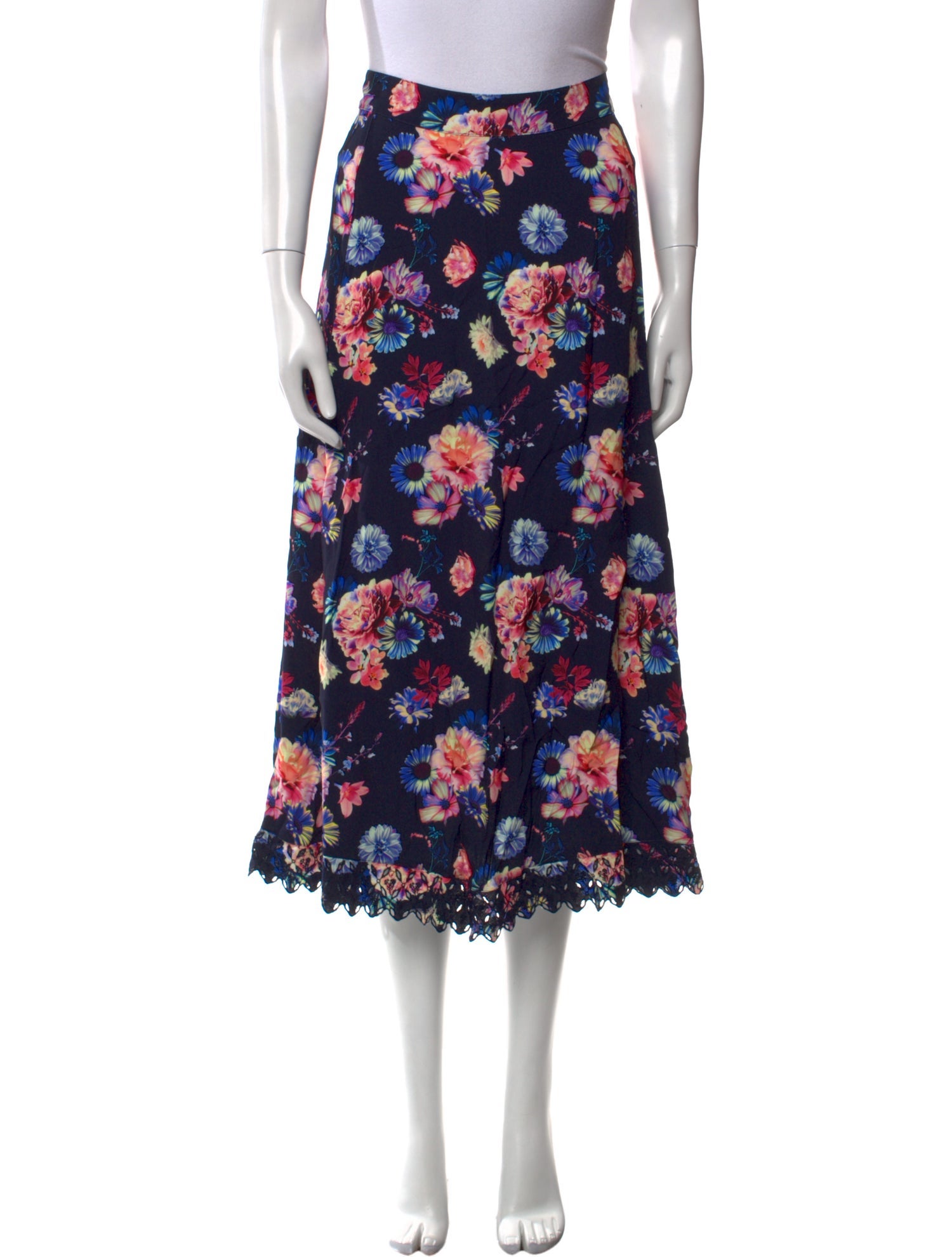 Paco Rabanne Floral Print Midi Length Skirt w/ Tags