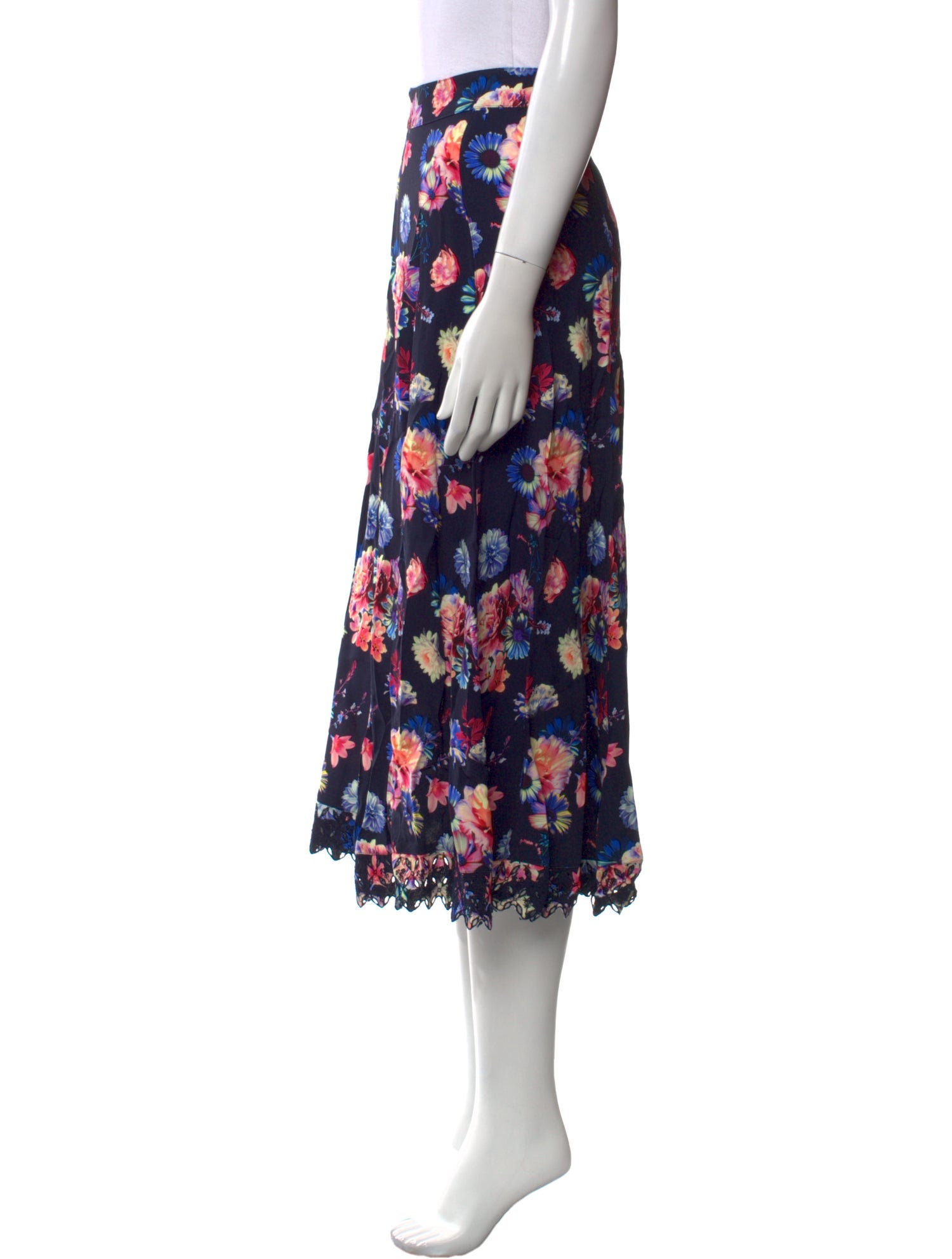 Paco Rabanne Floral Print Midi Length Skirt w/ Tags