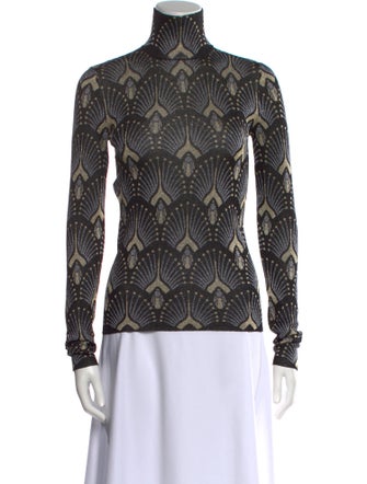 Paco Rabanne Printed Turtleneck Top