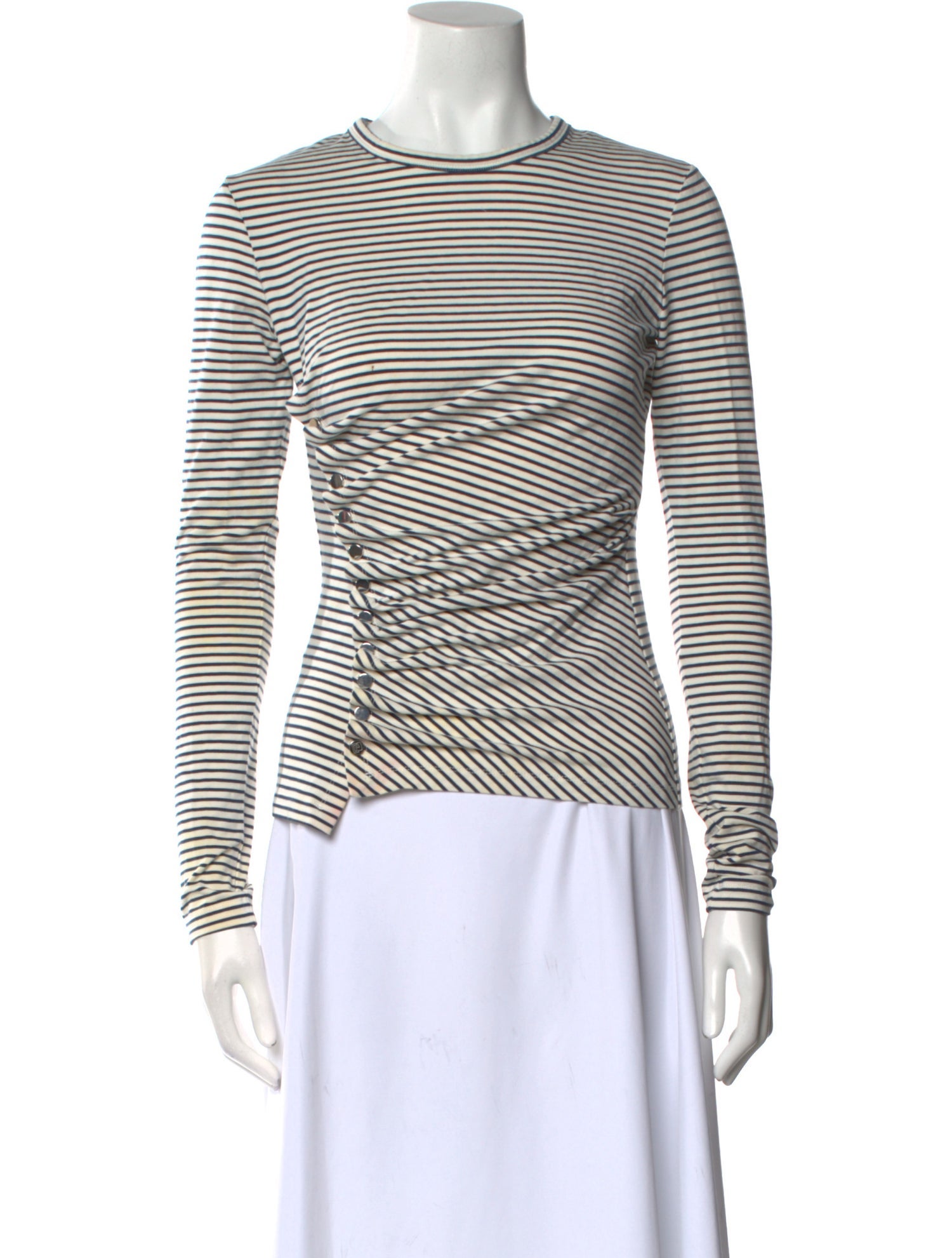 Paco Rabanne Striped Crew Neck Top