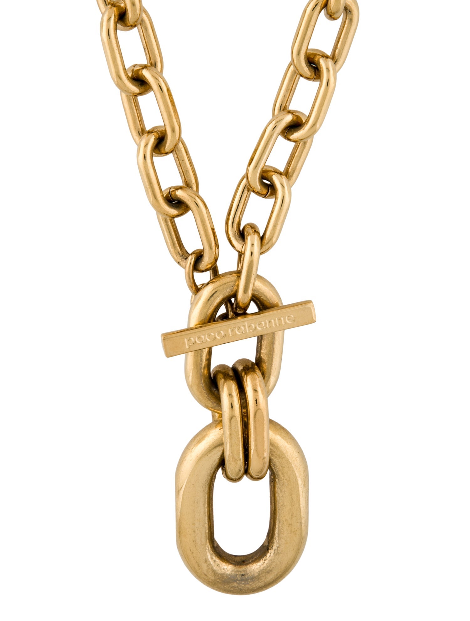 Paco Rabanne Double XL Link Collar Pendant Necklace