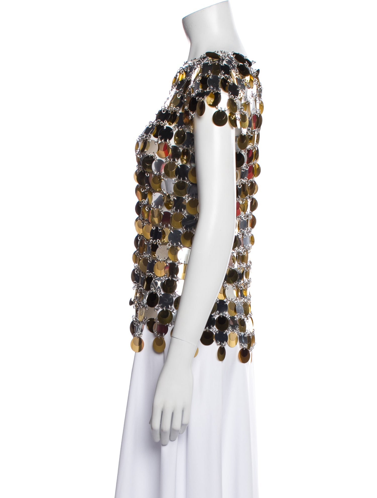 Paco Rabanne Printed Bateau Neckline Blouse