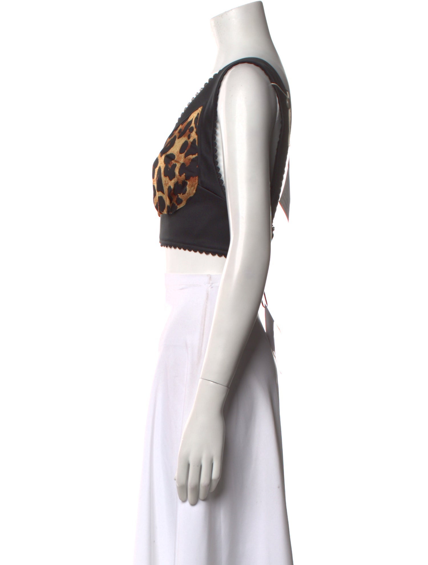 Paco Rabanne Printed V-Neck Crop Top w/ Tags