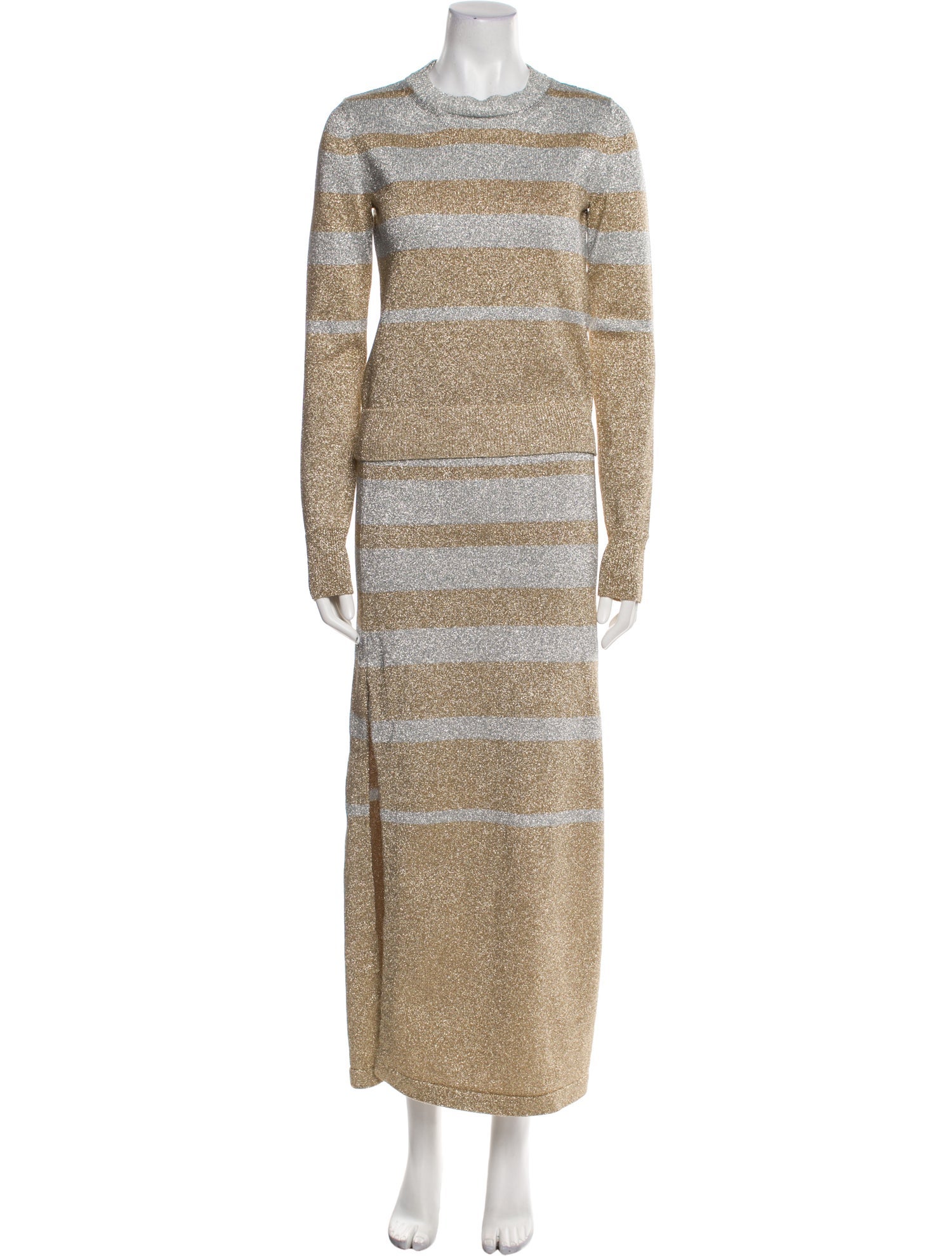 Paco Rabanne Striped Glitter Accents Pant Set