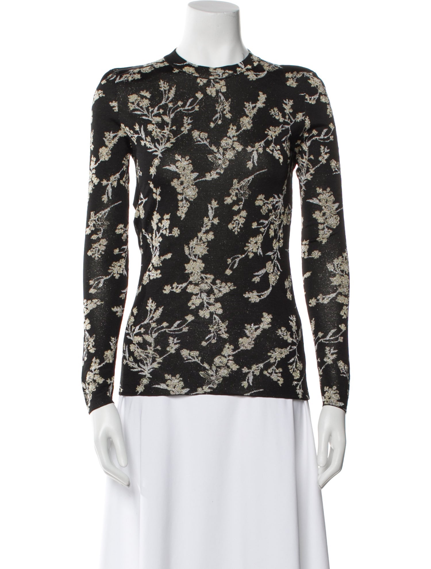 Paco Rabanne Floral Print Crew Neck Top