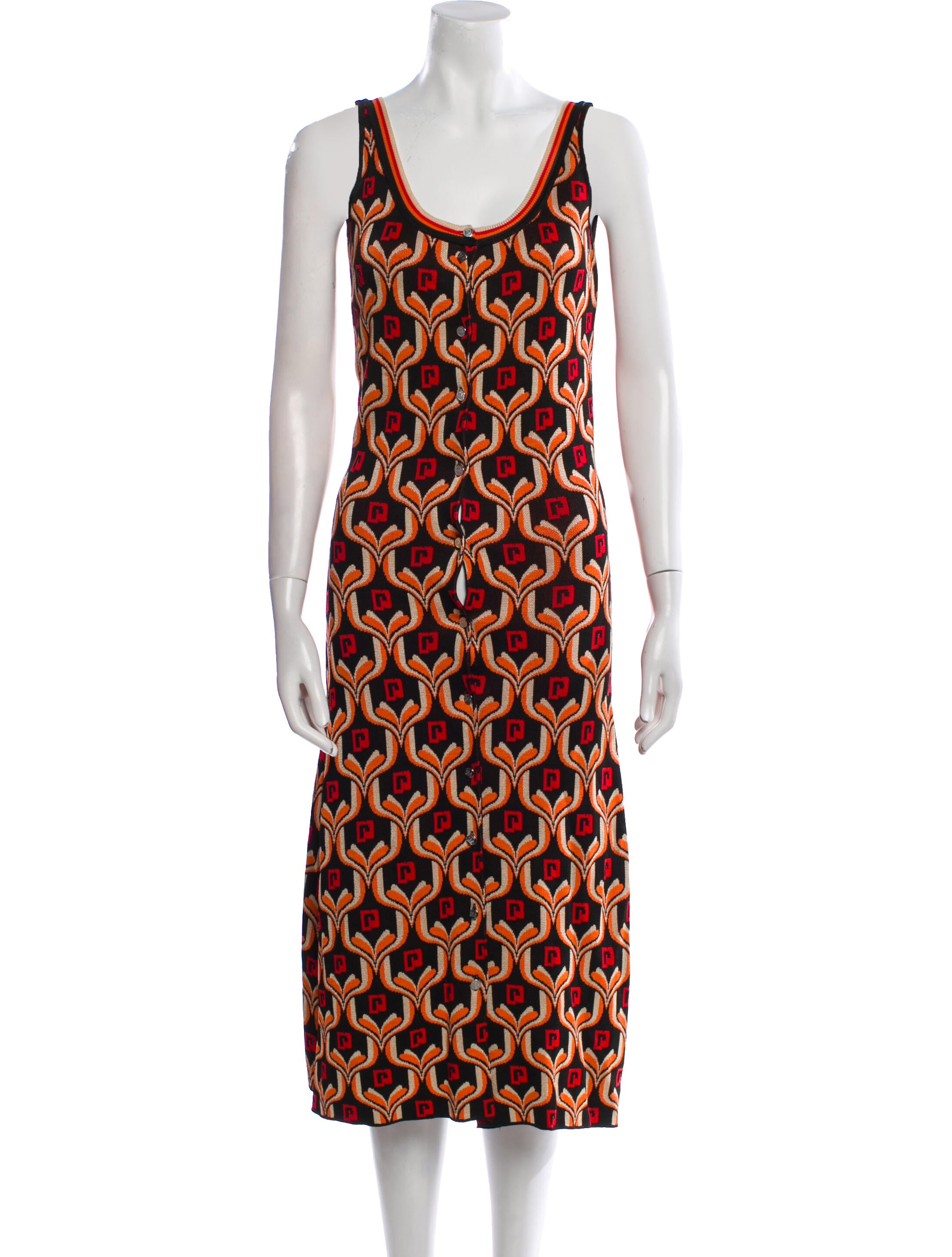 Paco Rabanne Printed Midi Length Dress