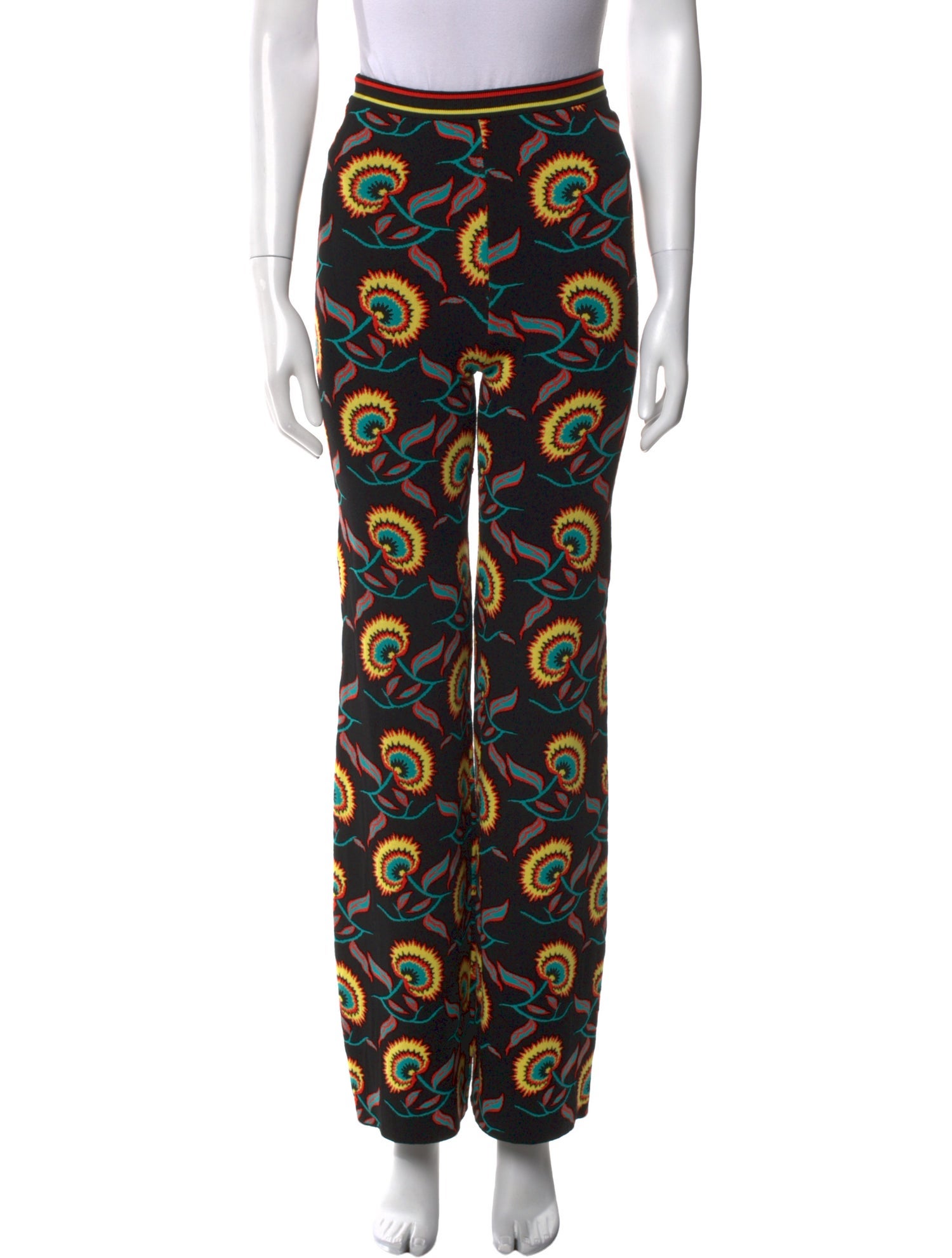 Paco Rabanne Floral Print Wide Leg Pants