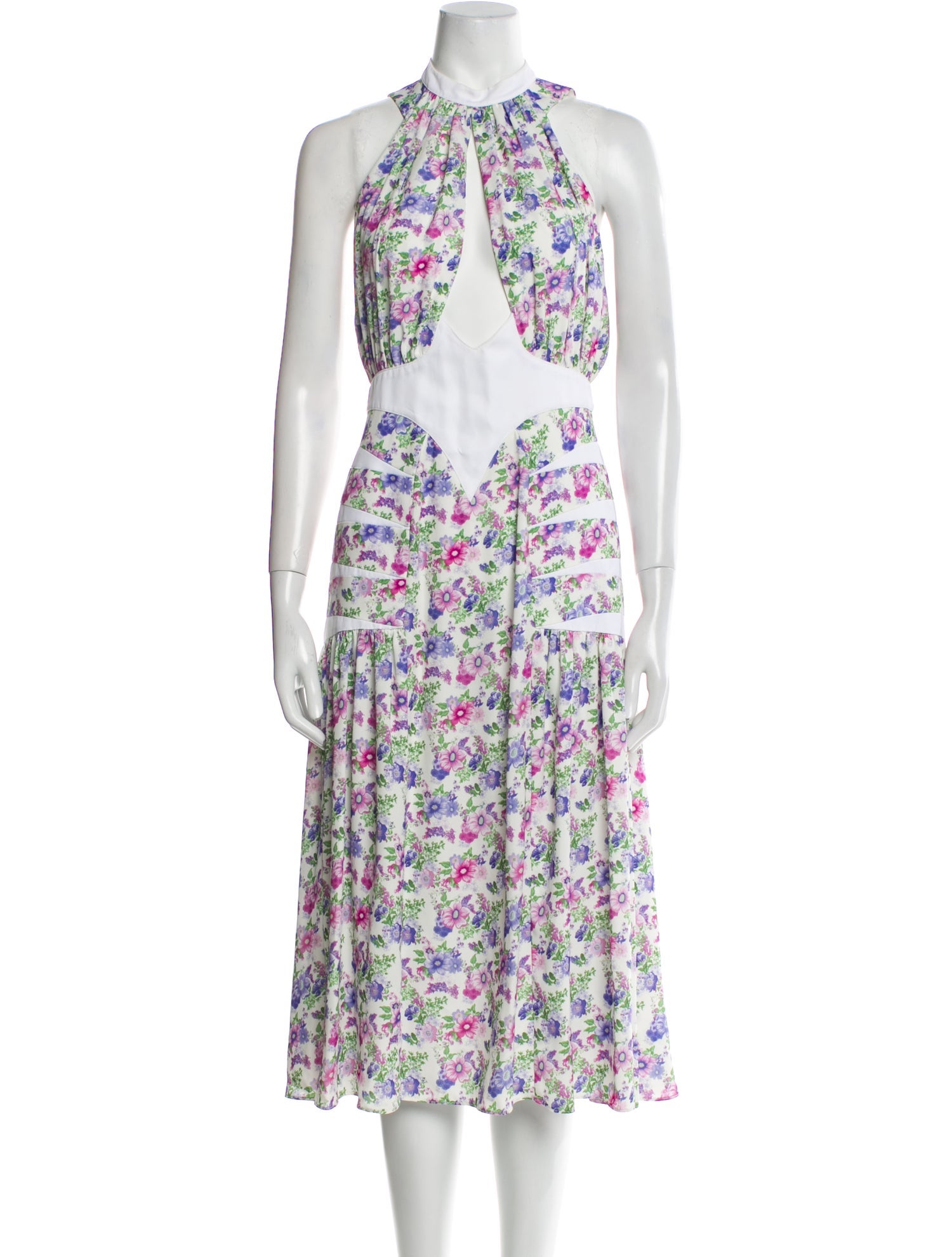 Paco Rabanne Floral Print Midi Length Dress
