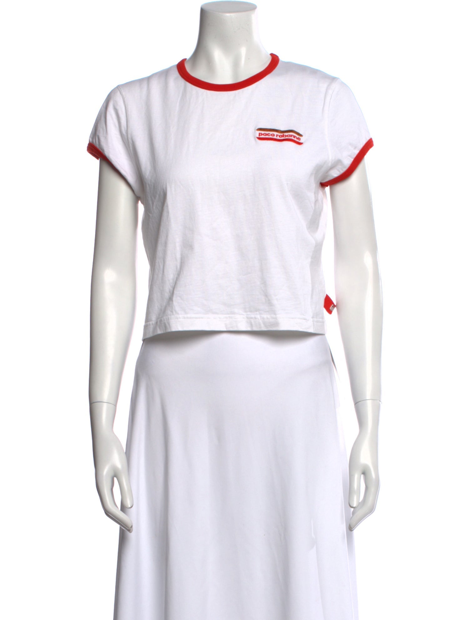 Paco Rabanne Crew Neck Short Sleeve Crop Top