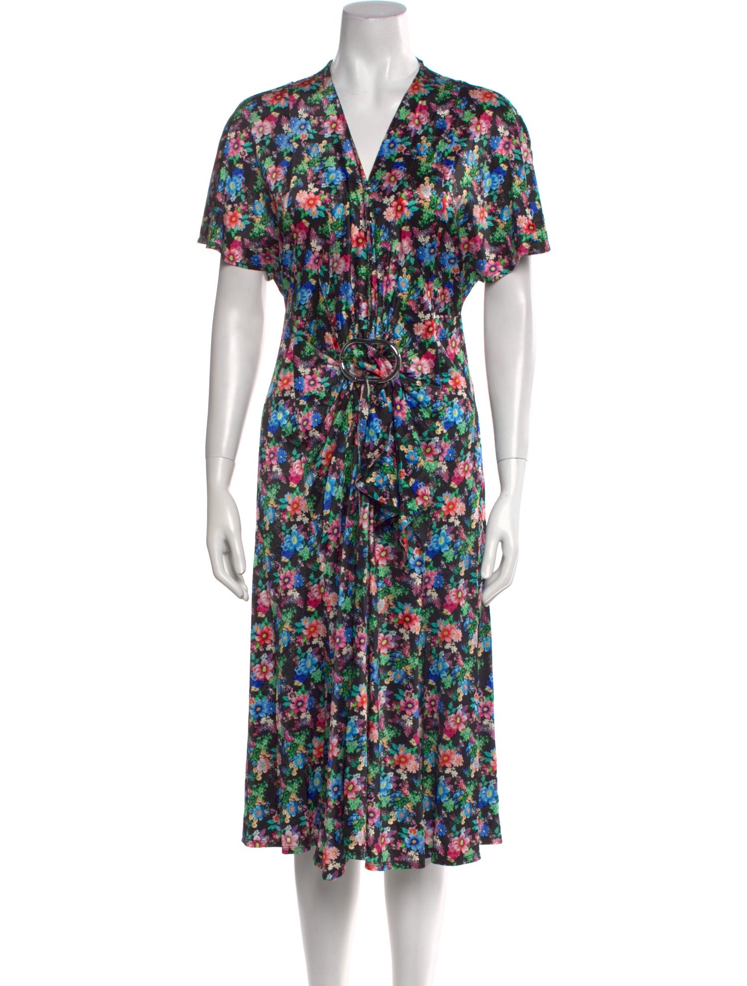 Paco Rabanne Floral Print Midi Length Dress