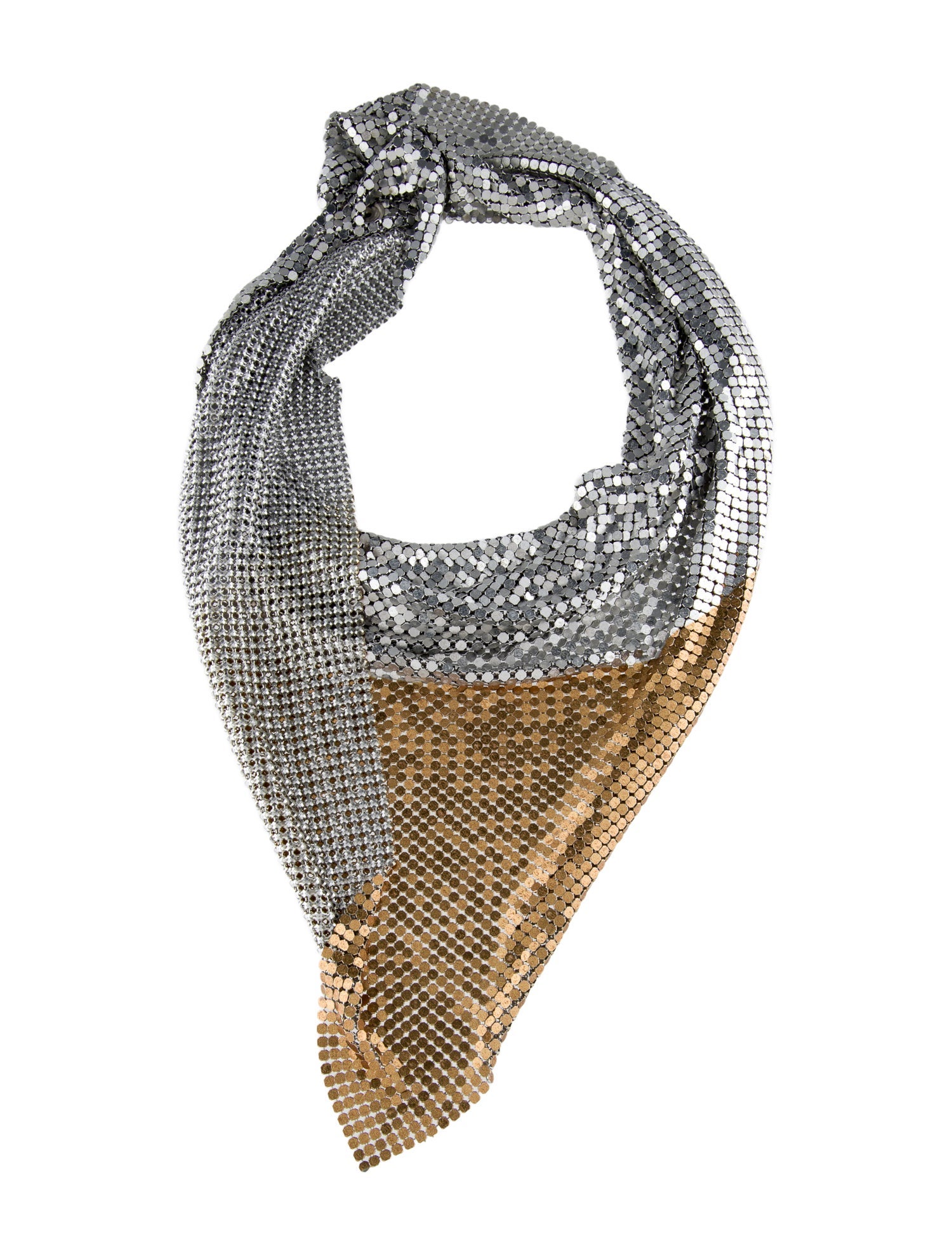 Paco Rabanne Chain-Mail Triangle Scarf Necklace