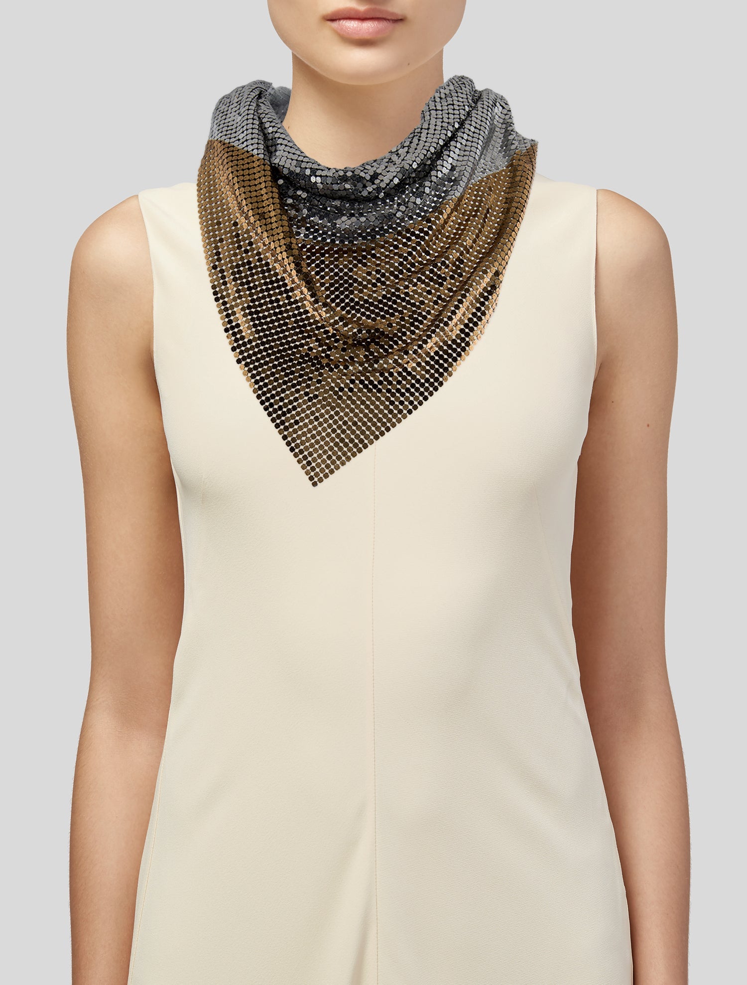 Paco Rabanne Chain-Mail Triangle Scarf Necklace
