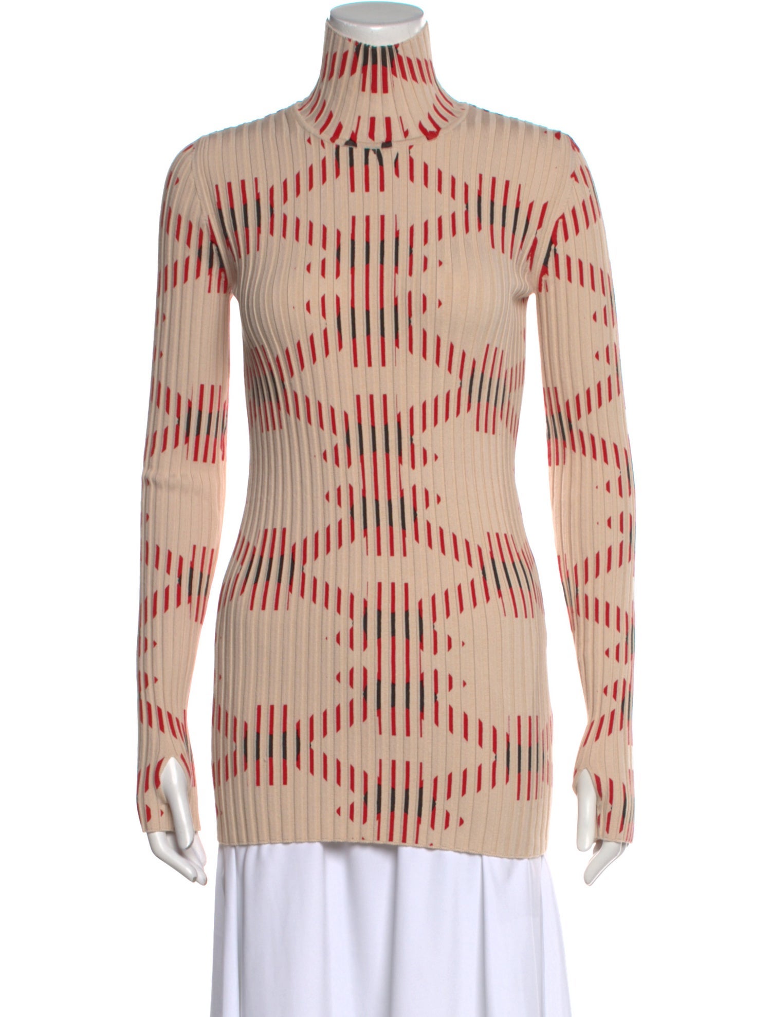 Paco Rabanne Animal Print Turtleneck Top