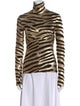 Paco Rabanne Animal Print Turtleneck Top