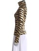 Paco Rabanne Animal Print Turtleneck Top