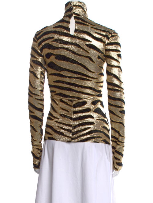 Paco Rabanne Animal Print Turtleneck Top