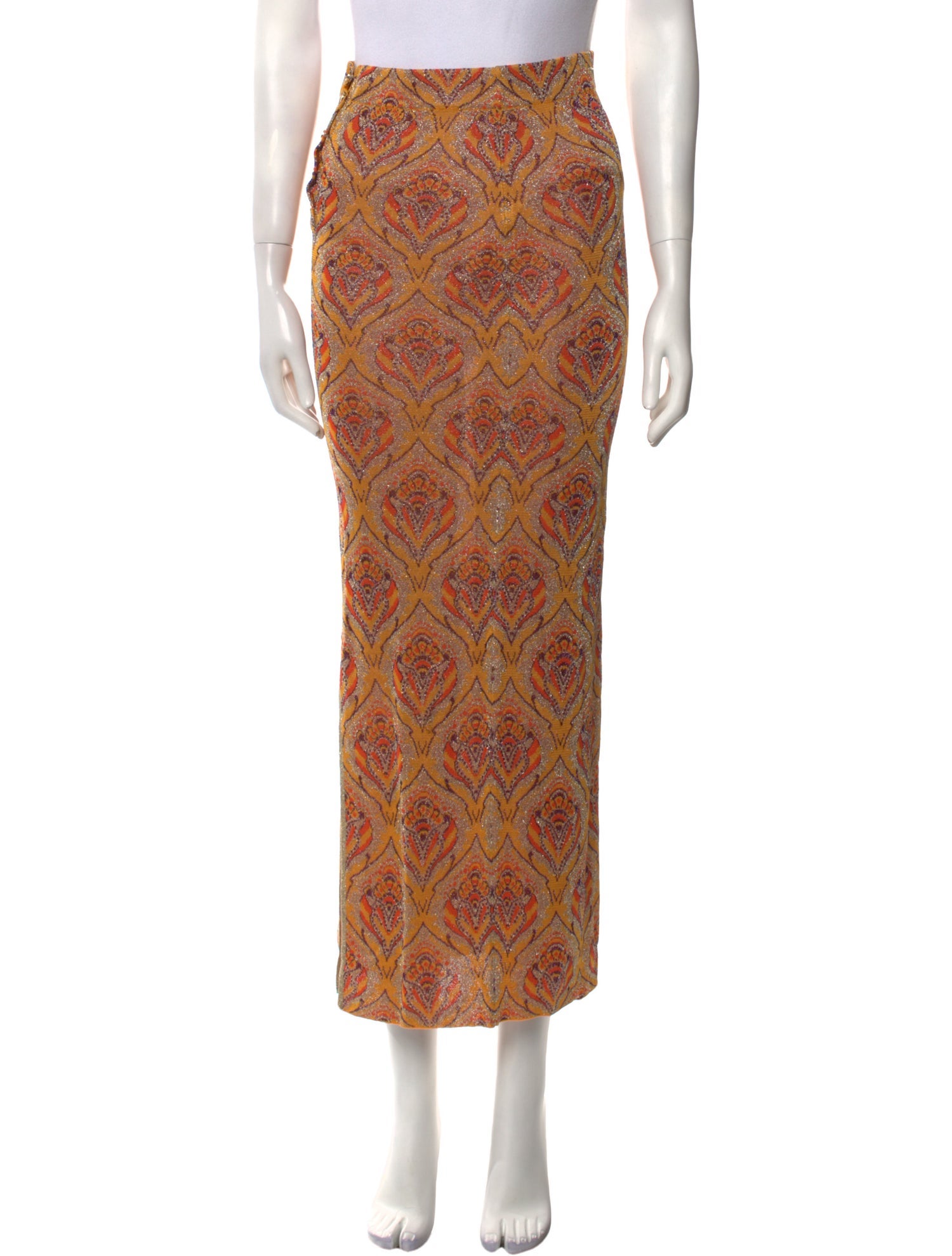 Paco Rabanne Paisley Print Midi Length Skirt