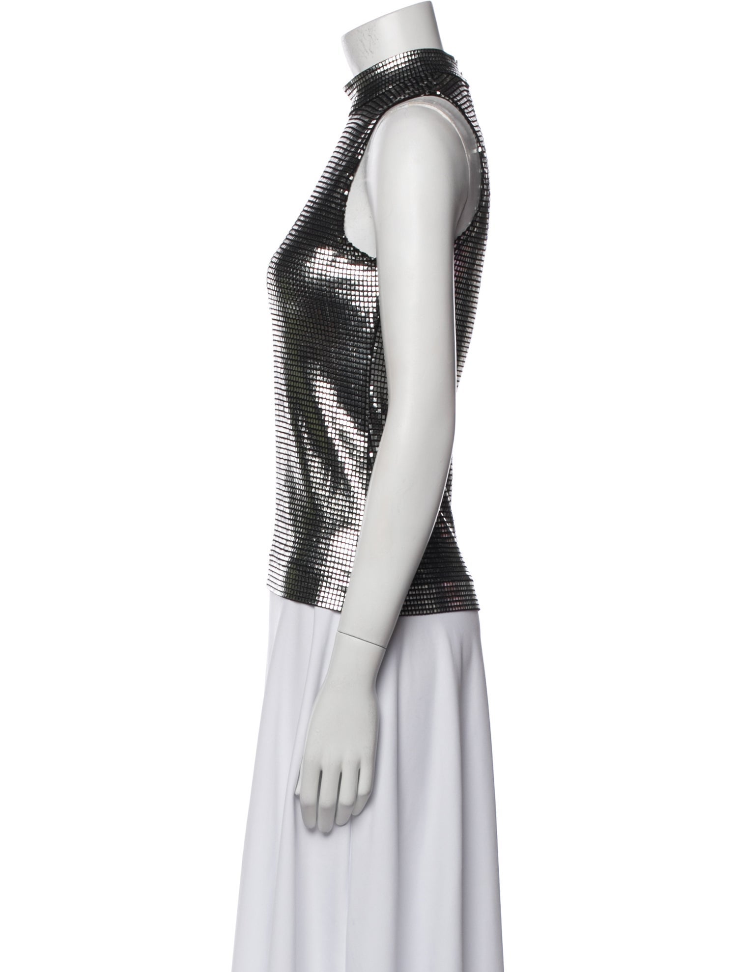 Paco Rabanne Mock Neck Sleeveless Top