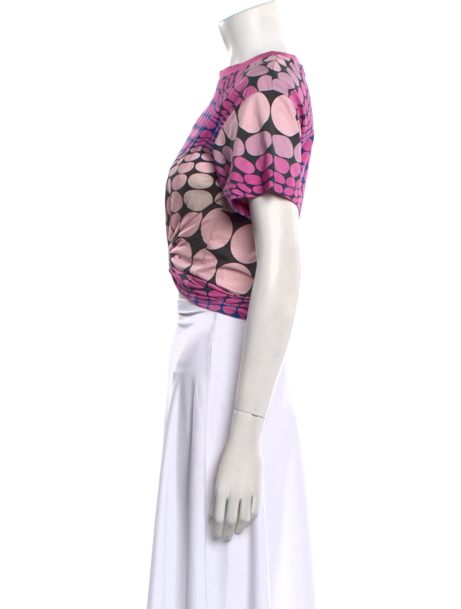 Paco Rabanne Polka Dot Print Crew Neck Crop Top