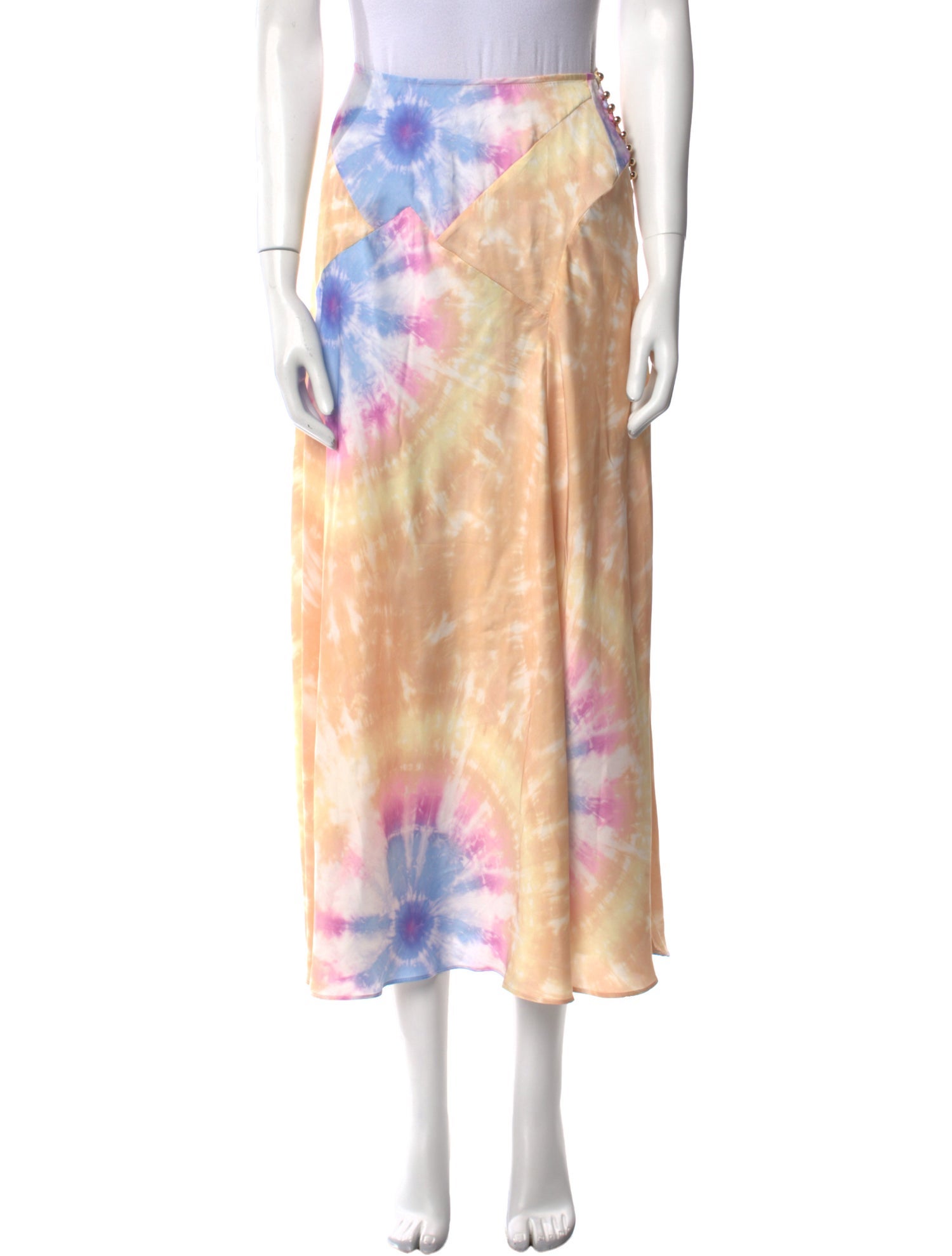 Paco Rabanne Tie-Dye Print Midi Length Skirt