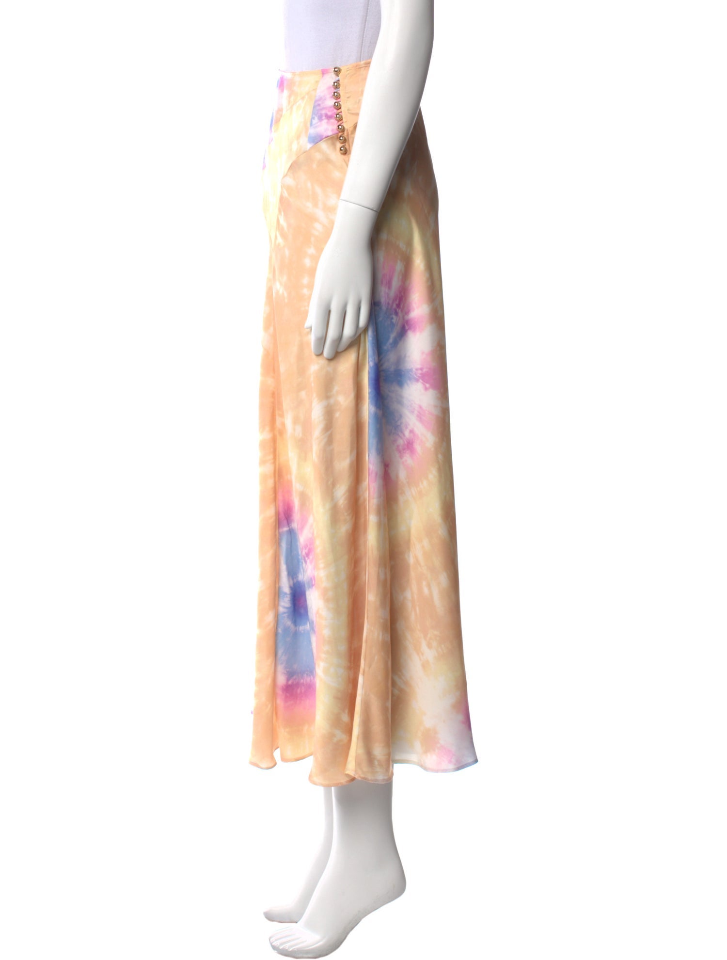 Paco Rabanne Tie-Dye Print Midi Length Skirt