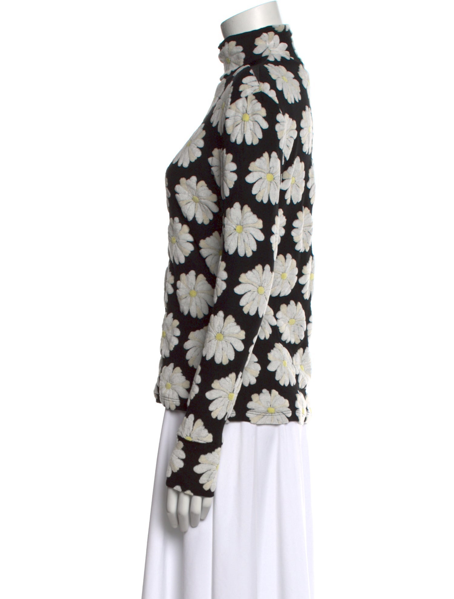 Paco Rabanne Floral Print Mock Neck Blouse w/ Tags