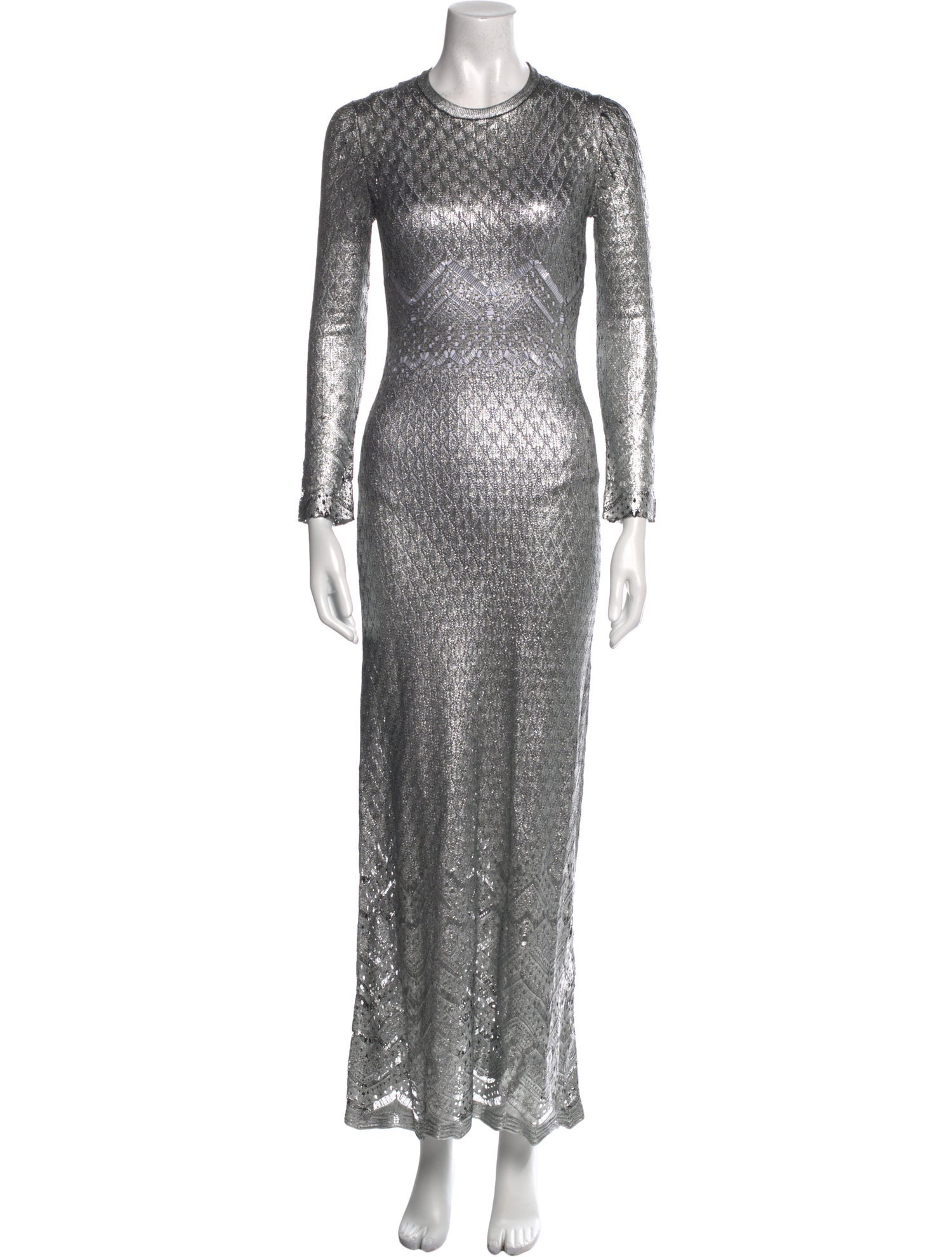 Paco Rabanne Crew Neck Long Dress