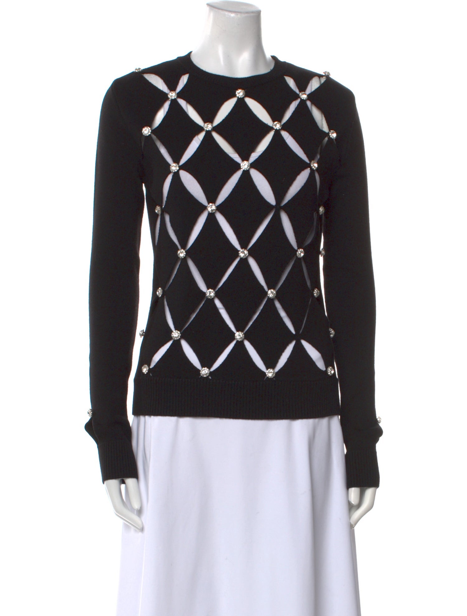 Paco Rabanne Merino Wool Plaid Print Sweater