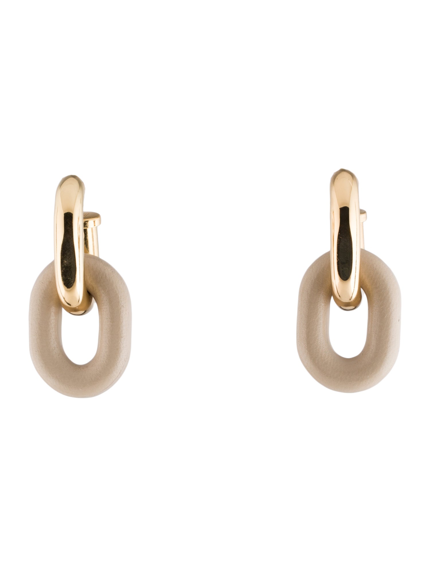 Paco Rabanne Leather XL Link Hoop Earrings