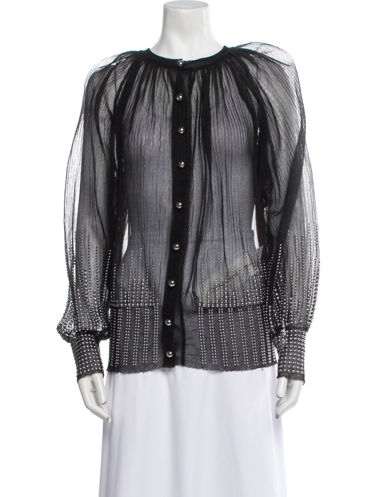 Paco Rabanne Printed Scoop Neck Blouse