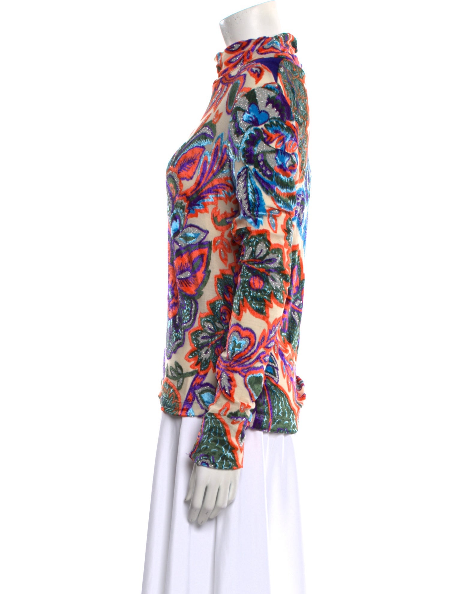 Paco Rabanne Printed Mock Neck Top