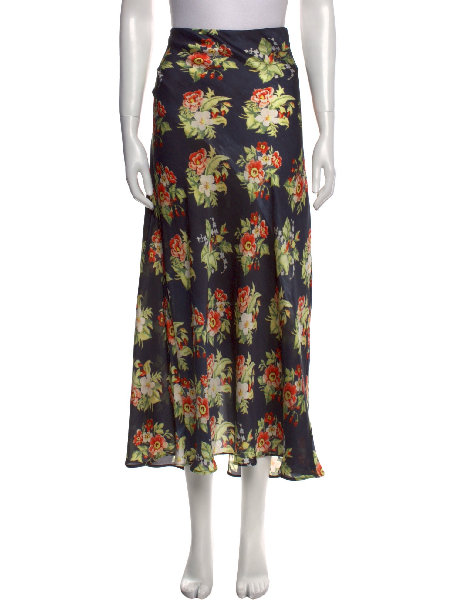 Paco Rabanne Satin Midi Length Skirt