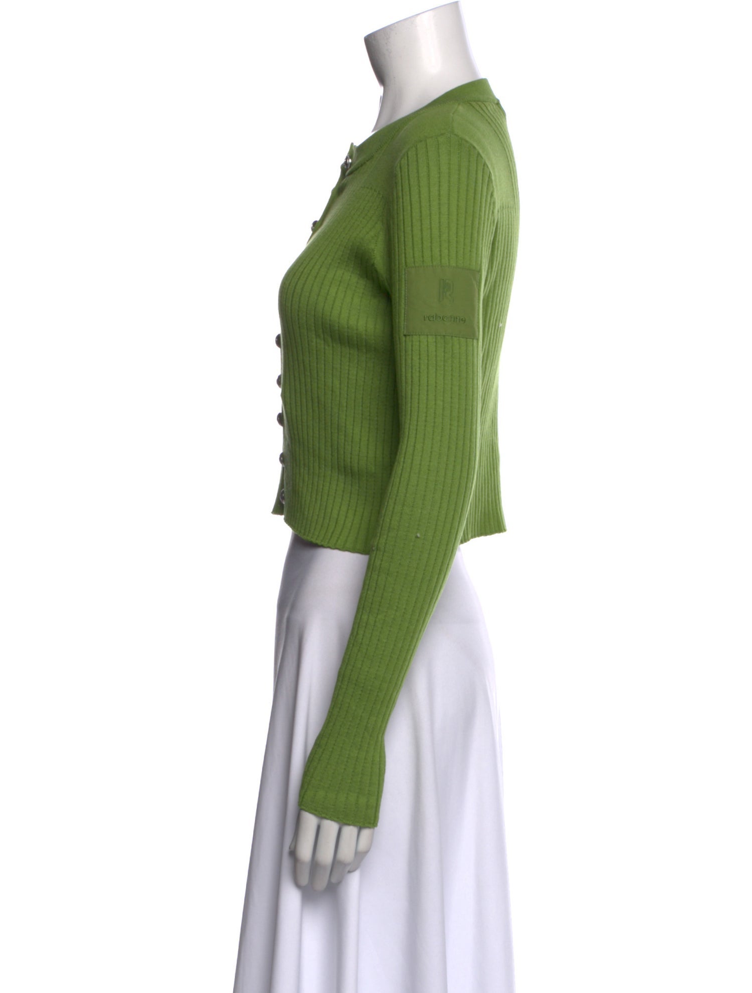 Paco Rabanne Mock Neck Long Sleeve Crop Top