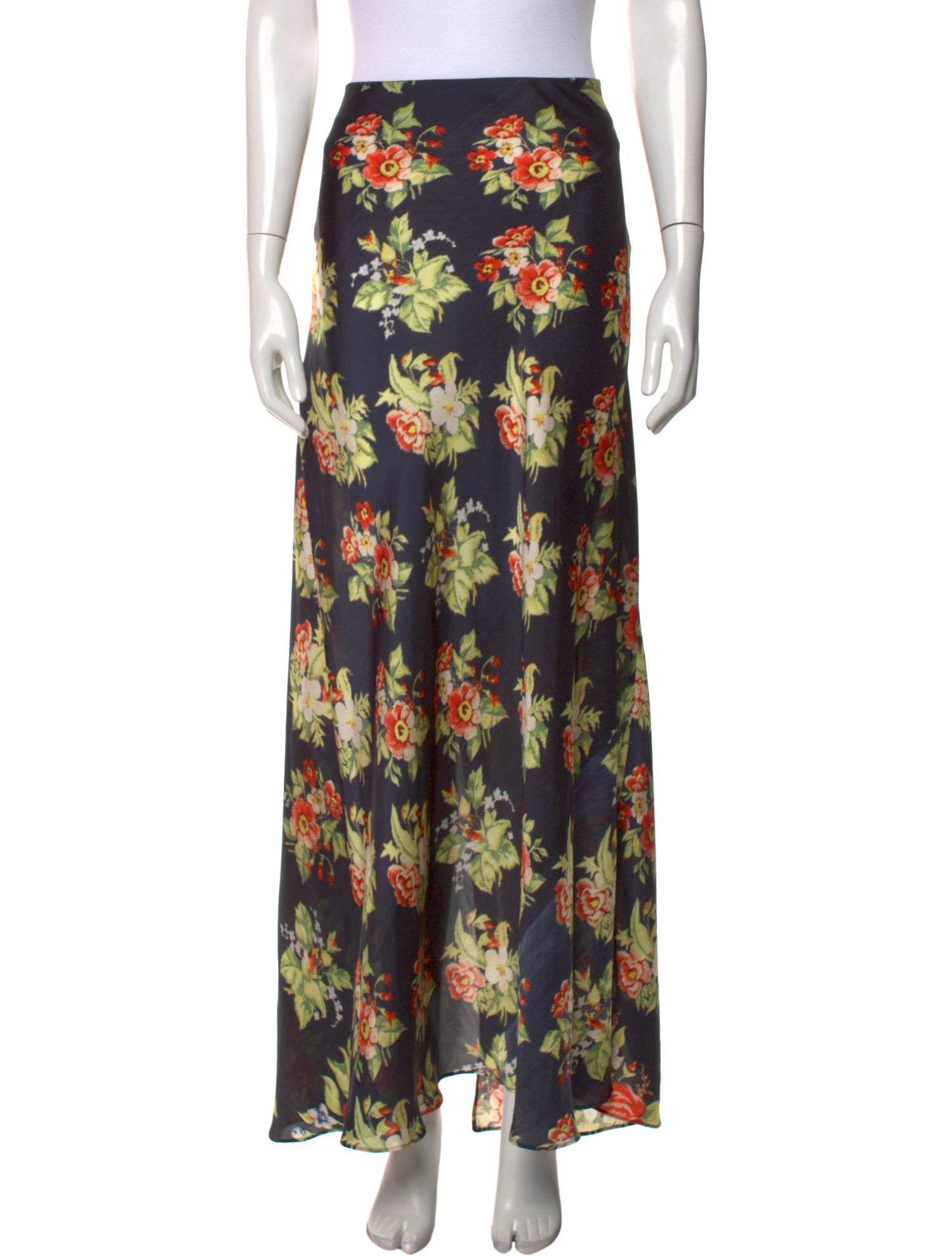 Paco Rabanne Floral Print Midi Length Skirt