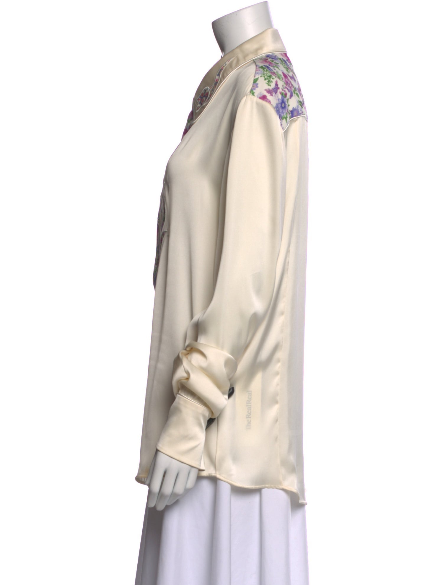 Paco Rabanne Floral Print Long Sleeve Button-Up Top