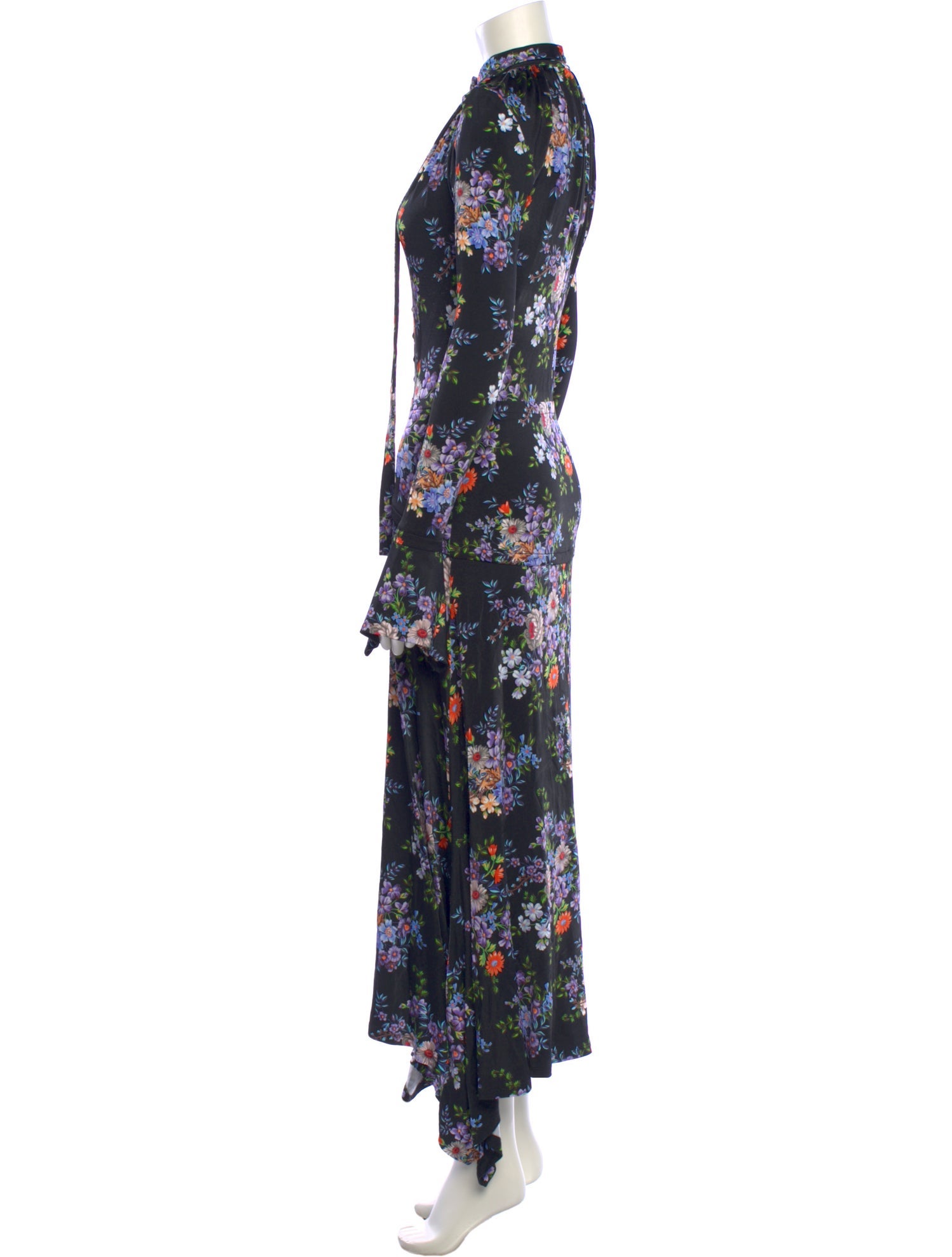 Paco Rabanne Floral Print Long Dress