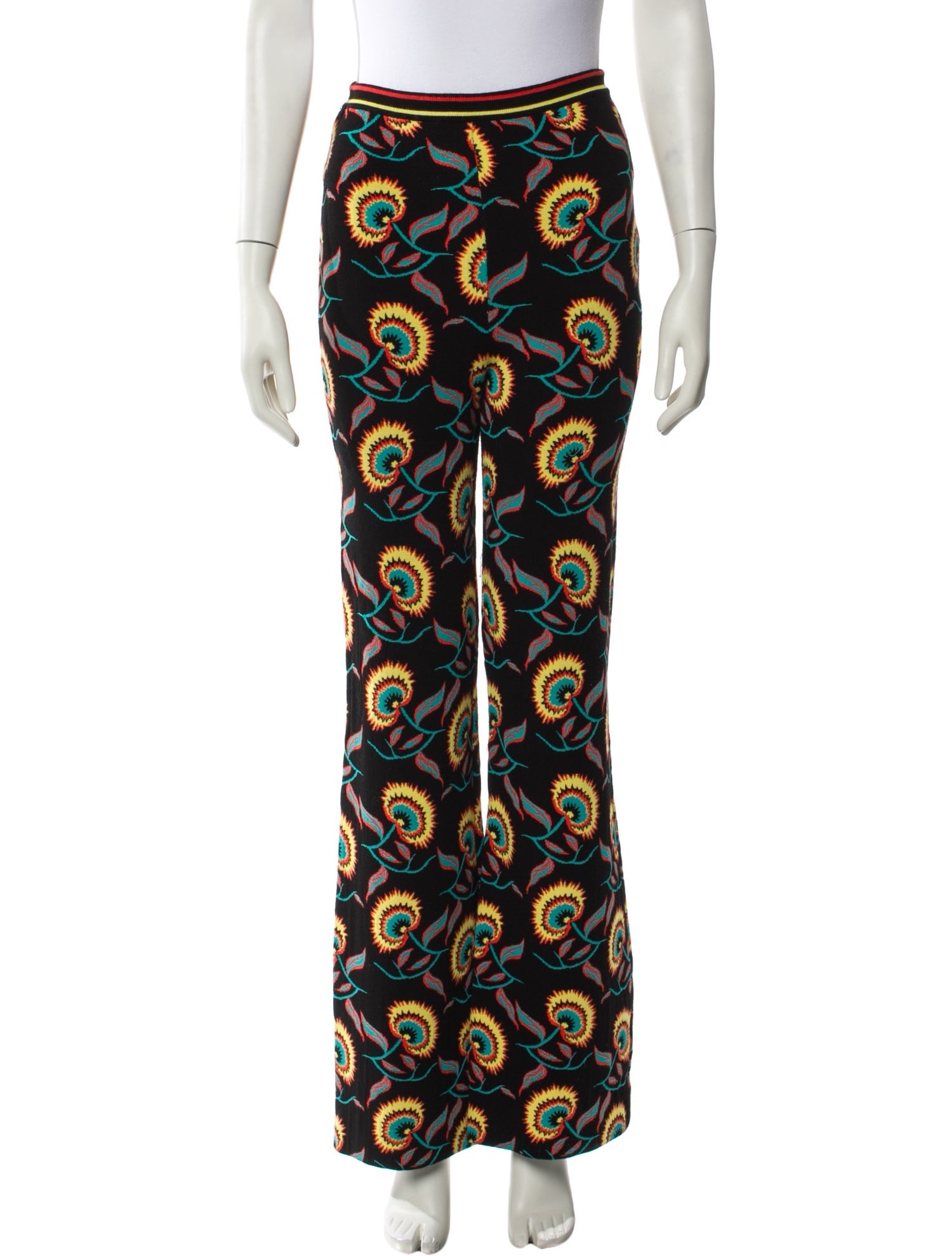 Paco Rabanne Floral Print Wide Leg Pants