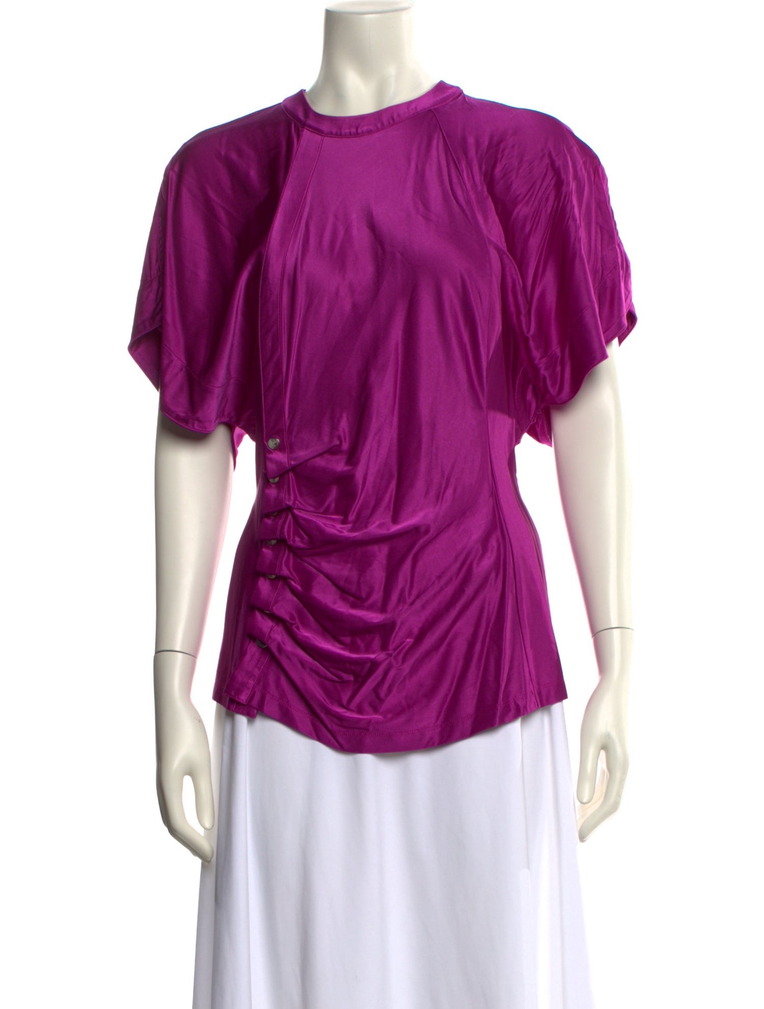 Paco Rabanne Bateau Neckline Short Sleeve Blouse