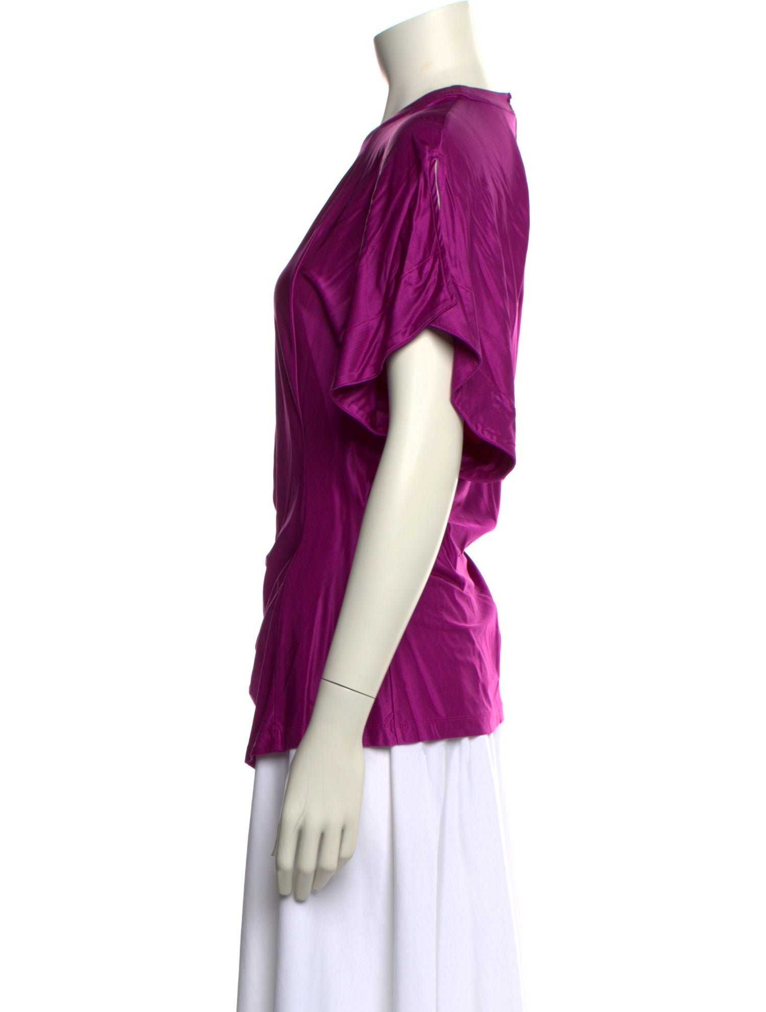 Paco Rabanne Bateau Neckline Short Sleeve Blouse