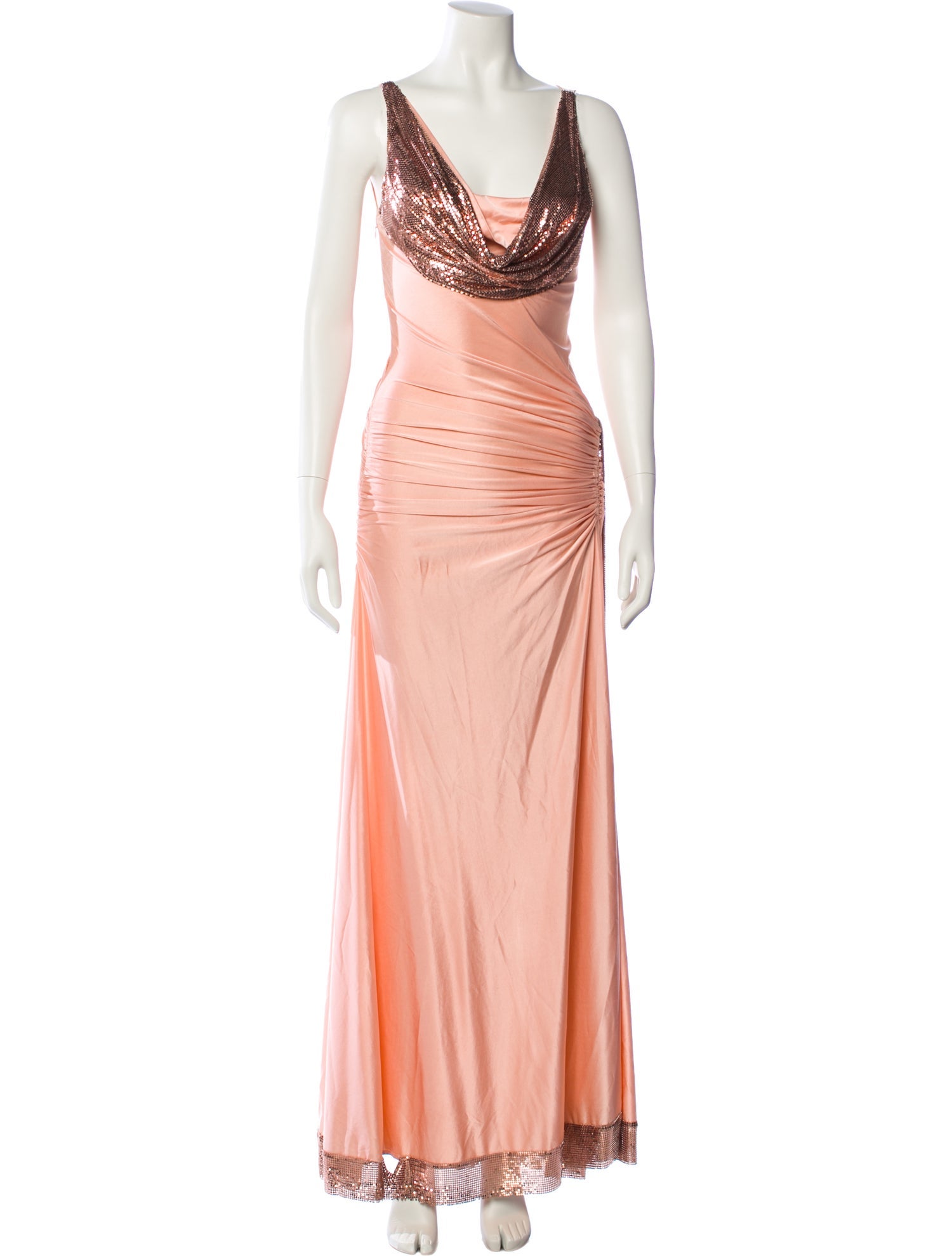 Paco Rabanne Cowl Neck Long Dress