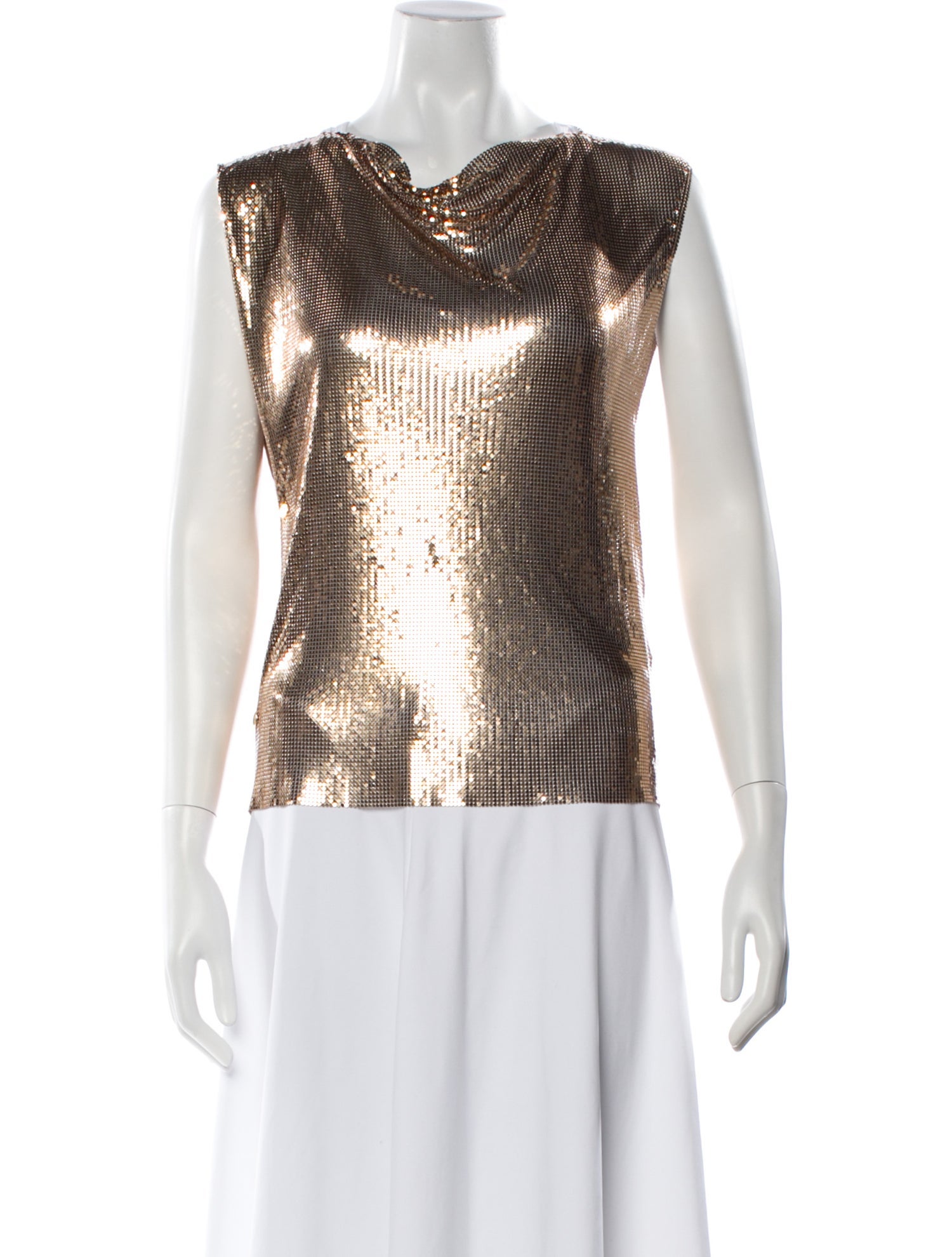 Paco Rabanne Cowl Neck Sleeveless Top w/ Tags