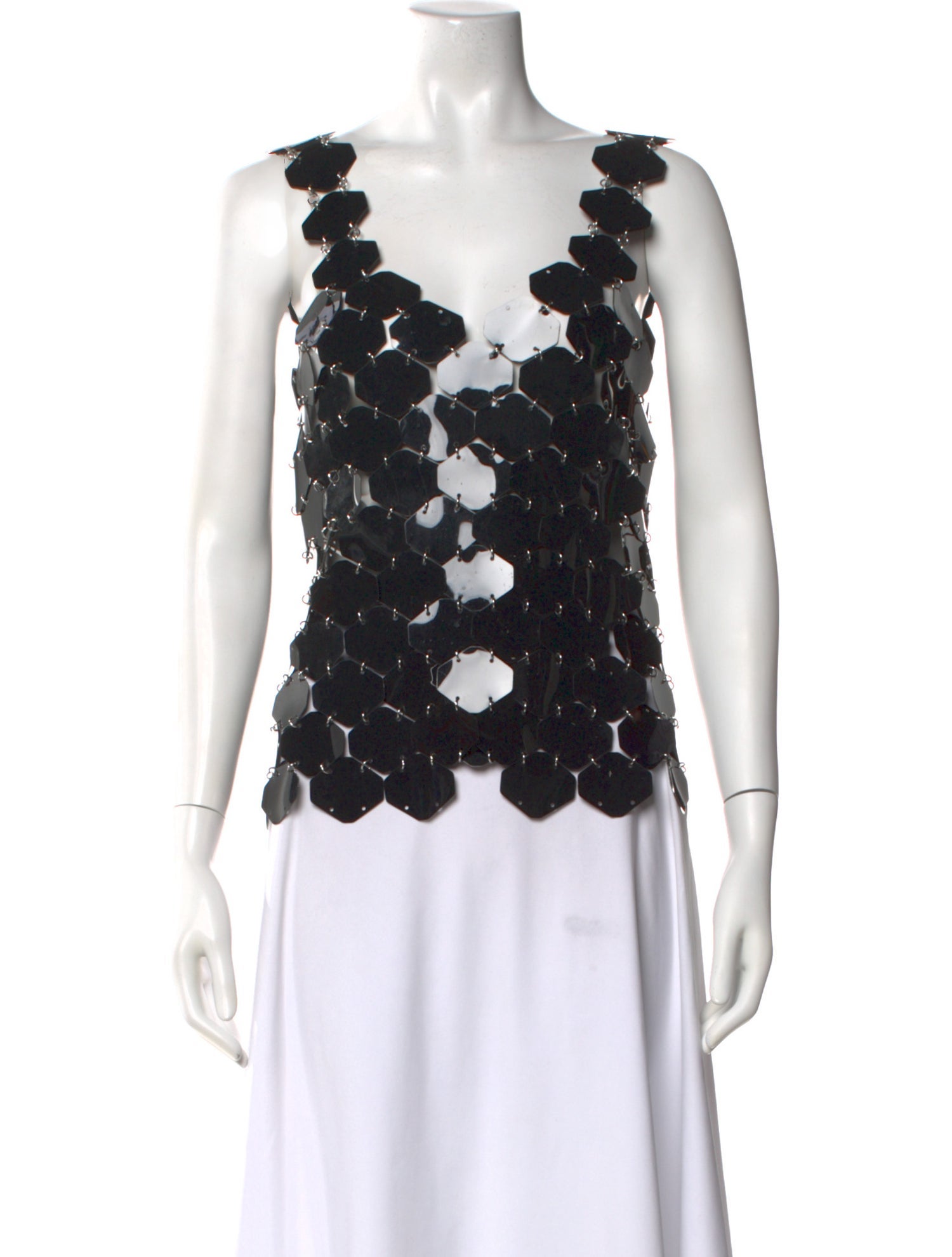 Paco Rabanne Patterned V-Neck Top