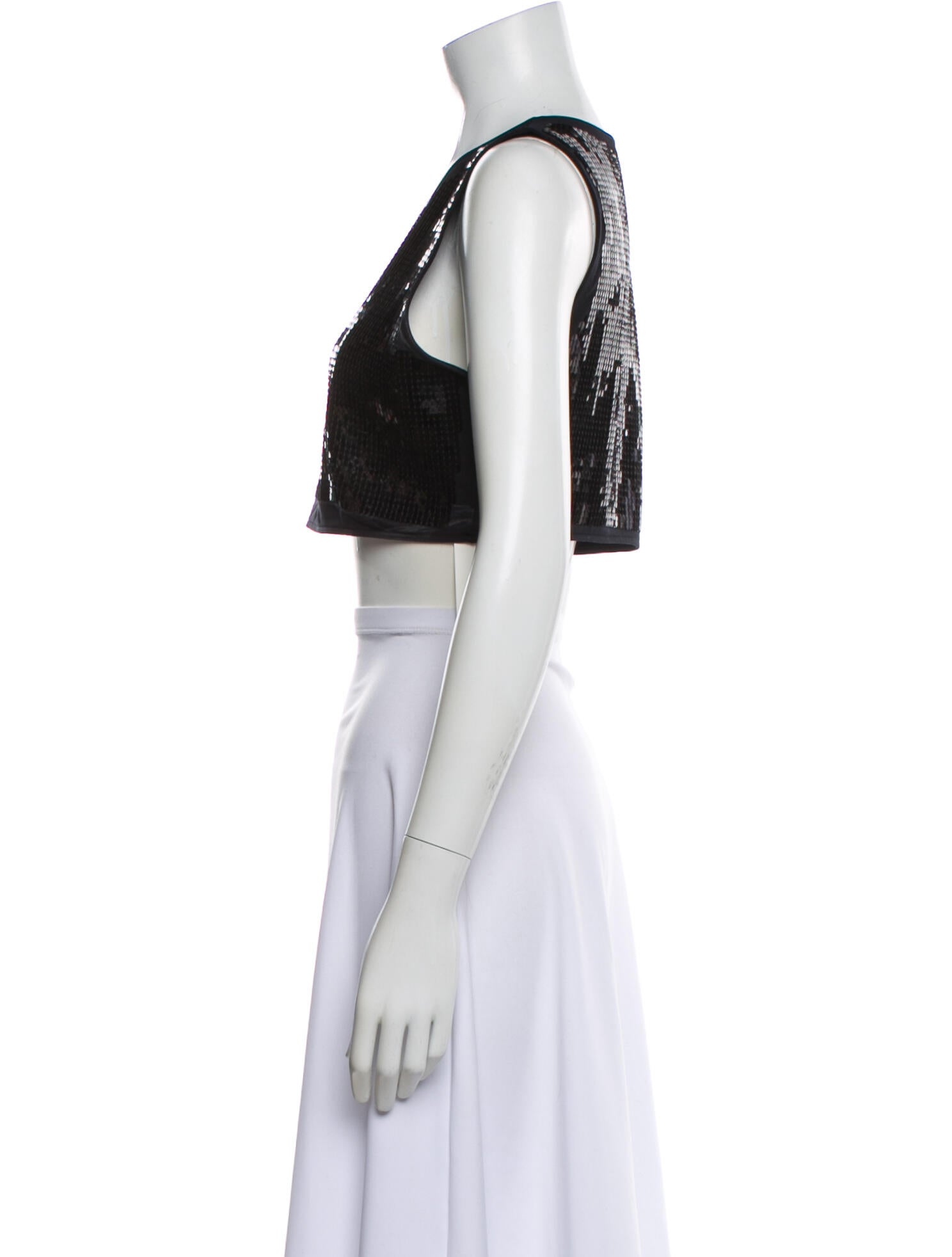 Paco Rabanne Graphic Print Crew Neck Crop Top